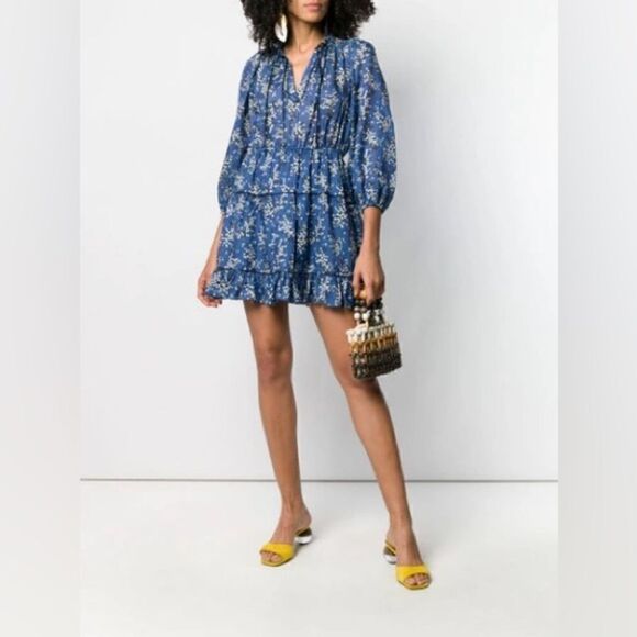 Ulla Johnson $637 Brienne Mini Dress in Cornflower Blue - Picture 6 of 13